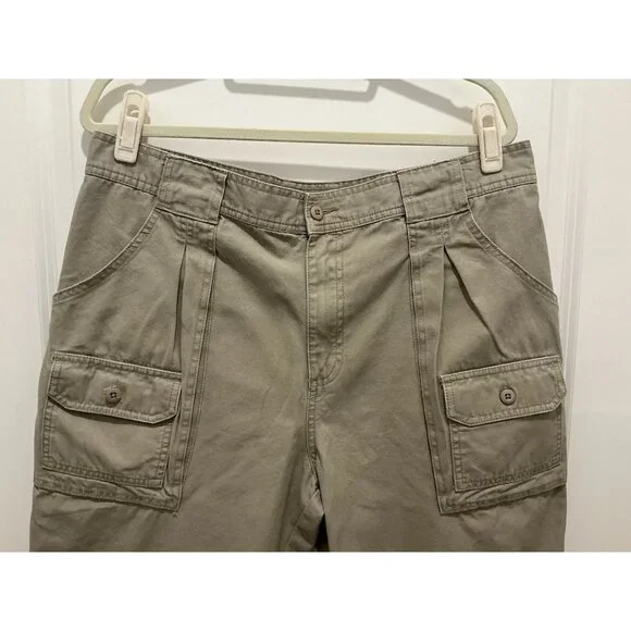 Cabelas Hiker Pant Size 36x32 (31.5 Msmt) Tan 7 Pocket Zip Button Closure - Picture 2 of 13
